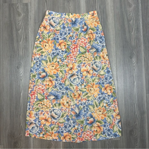 Sag Harbor Dresses & Skirts - Sag Harbor Petite Pastel Floral Midi Skirt Size PSmall Spring Summer Cottagecore